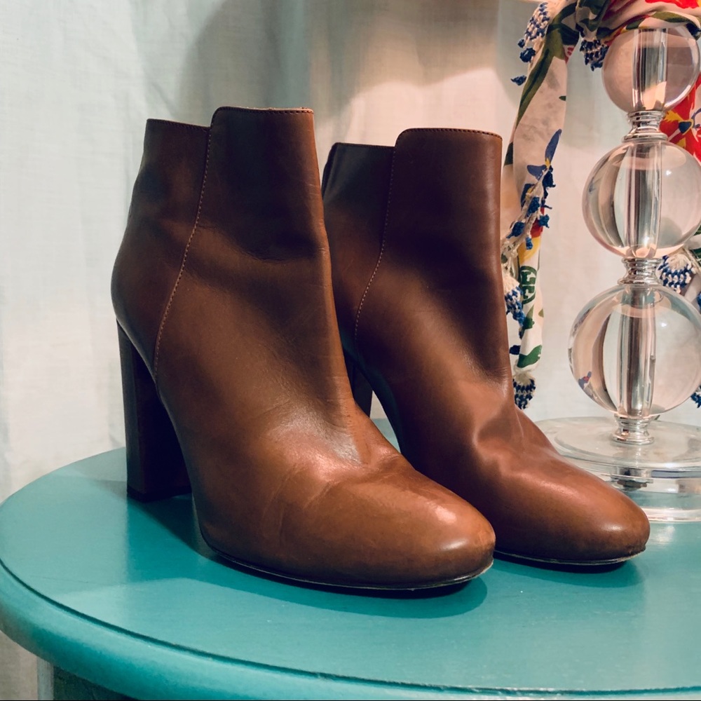 J.Crew leather bootie heels